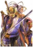  armor blonde_hair headband highres kaijin_no_souki nankobo_tenkai nankoubou_tenkai onimusha onimusha:_dawn_of_dreams sword weapon yuki_hideyasu 