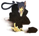  animal_ears bad_id blue_hair cabbie_hat cat_ears hat persona persona_4 reverse_trap shirogane_naoto short_hair 