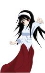 1girl black_hair hairband long_hair long_skirt red_eyes red_skirt skirt solo tohno_akiha tsukihime type-moon 