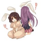  back-to-back back_to_back black_hair brown_eyes bunny_ears inaba_tewi lowres rabbit_ears reisen_udongein_inaba touhou yutsuka 