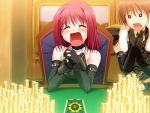  broke game_cg gloves gold kannatsuki_noboru maou_to_odore! money open_mouth poker poker_table red_hair redhead wicca_amurita 