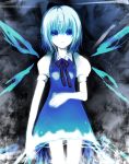  blue_hair cirno hase_neet ocha ribbon ribbons short_hair touhou wings 