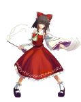  brown_hair detached_sleeved detached_sleeves gohei hakurei_reimu japanese_clothes miko touhou yamauri 