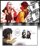  2boys 2girls amazingartistyellow anger_vein artist_name blue_hair blue_legwear boots braid brown_hair claude_von_riegan closed_mouth crown_braid dark_skin dark_skinned_male deviantart deviantart_username earrings english_text fire_emblem fire_emblem:_three_houses fire_emblem:_three_houses from_behind garreg_mach_monastery_uniform highres intelligent_systems jewelry knee_boots knees_up koei_tecmo long_hair long_sleeves lorenz_hellman_gloucester lysithea_von_ordelia marianne_von_edmund multiple_boys multiple_girls nintendo open_mouth purple_hair short_hair sitting twitter_username uniform white_hair 