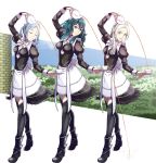  3girls black_legwear blonde_hair blue_eyes blue_hair bridal_gauntlets byleth_(fire_emblem) byleth_eisner_(female) byleth_eisner_(female) closed_eyes closed_mouth cup decantering edelgard_von_hresvelg female_my_unit_(fire_emblem:_three_houses) fire_emblem fire_emblem:_three_houses fire_emblem:_three_houses fire_emblem_14 fire_emblem_16 fire_emblem_fates fire_emblem_heroes fire_emblem_if flora_(fire_emblem) gem gzo1206 highres holding holding_plate intelligent_systems juliet_sleeves kakuma_ai long_hair long_sleeves maid maid_headdress medium_hair multiple_girls my_unit_(fire_emblem:_three_houses) nintendo parted_lips plate pouring puffy_sleeves seiyuu_connection sukkirito_(rangusan) super_smash_bros. teacup teapot violet_eyes you&#039;re_doing_it_wrong 