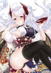  1girl absurdres antenna_hair azur_lane bangs blush breasts choker commentary_request curvy eyebrows_visible_through_hair hair_between_eyes highres large_breasts long_hair looking_at_viewer mole mole_on_breast multicolored_hair prinz_eugen_(azur_lane) redhead sideboob silver_hair solo streaked_hair two_side_up very_long_hair yukineko1018 
