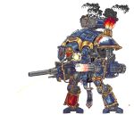  animated animated_gif battle cannon claws fire flame gatling_gun imperial_knight mecha minigun missile no_humans rocket_launcher shell_casing smoke steel_joe transparent_background warhammer_40k weapon 