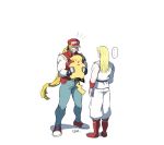  ... 2boys ^_^ andy_bogard ban_(ban62460424) belt black_belt blonde_hair brothers closed_eyes crossover denim dougi fatal_fury gen_1_pokemon grin hat_over_eyes holding holding_pokemon jeans long_hair male_focus multiple_boys pants pikachu pokemon pokemon_(creature) shoes siblings simple_background smile sneakers spoken_ellipsis terry_bogard torn_clothes torn_sleeves vest white_background 