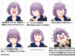  ... 1girl amezuku bernadetta_von_varley black_eyes commentary_request fainted fire_emblem fire_emblem:_three_houses garreg_mach_monastery_uniform highres o_o purple_hair scared shaded_face short_hair solo_focus tears translation_request trembling 