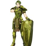  1boy armor armored_boots boots fire_emblem fire_emblem_echoes:_shadows_of_valentia fire_emblem_heroes forsyth_(fire_emblem) full_body gloves green_eyes green_hair highres official_art shield solo transparent_background 