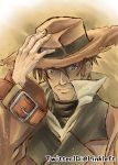  1boy blue_eyes brown_hair closed_mouth commentary_request hat link_(aa30) looking_at_viewer solo werner_maxwell wild_arms wild_arms_3 