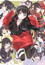  1girl :3 :d animal_ear_headphones animal_ears animal_hood animal_slippers astronaut bags_under_eyes black_bow black_bowtie black_eyes black_hair black_jacket black_ribbon blazer blue_ribbon blush blush_stickers border bow bowtie bun_cover camisole chinese_clothes clothes_writing collared_shirt dress_shirt english_text fake_animal_ears fang frilled_skirt frills gem green_background grin hair_bow hair_ornament hair_ribbon hairclip hand_on_own_cheek hand_on_own_face hashtag-only_commentary headphones highres hood hooded_jacket jacket leg_warmers leggings licking loafers long_hair loungewear lying mask mask_on_head mesugaki multicolored_clothes multicolored_jacket multicolored_ribbon multiple_views namori nijisanji on_stomach outside_border pleated_skirt polka_dot polka_dot_background rabbit_ear_headphones rabbit_hood red_jacket ribbon romaji_text school_uniform shirt shoes skirt sleep_mask slippers smile sneakers spacesuit sparkle sparkle_background spread_fingers sweater tassel tassel_hair_ornament text_hair_ornament thigh-highs tongue tongue_out tsukino_mito tsukino_mito_(13th_costume) tsukino_mito_(14th_costume) tsukino_mito_(16th_costume) tsukino_mito_(19th_costume) tsukino_mito_(1st_costume) tsukino_mito_(china_dress) tsukino_mito_(loungewear) turtleneck twintails two-tone_jacket white_border white_bow white_shirt white_thighhighs yawning yellow_camisole zipper 