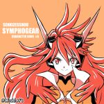  1girl amou_kanade bodysuit character_single closed_mouth commentary_request headphones link_(aa30) long_hair looking_at_viewer red_eyes redhead senki_zesshou_symphogear smile solo 