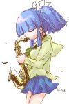  closed_eyes instrument instruments oekaki pani_poni_dash pani_poni_dash! saxophone school_uniform skirt suzuki_sayaka twintails 
