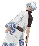  gintama highres japanese_clothes kimono male sakata_gintoki short_hair silver_hair standing 