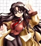  brown_hair ebi_tendon glasses lowres necktie read_or_die yomiko_readman 