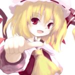  fang flandre_scarlet foreshortening hands lowres smile touhou 