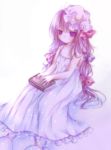  book hat kasuga_sunao long_hair patchouli_knowledge purple_hair ribbon touhou 