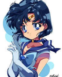  absurdres akasi0807 back_bow bishoujo_senshi_sailor_moon bishoujo_senshi_sailor_moon_supers blue_choker blue_eyes blue_gemstone blue_hair blue_sailor_collar blue_skirt bow brooch choker circlet earrings elbow_gloves gem gloves heart heart_brooch highres jewelry mizuno_ami sailor_collar sailor_mercury sailor_senshi_uniform short_hair skirt smile star_(symbol) star_choker stud_earrings super_sailor_mercury white_gloves 