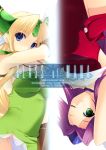  blonde_hair blue_eyes dress green_eyes hat long_hair nakano_sora panties purple_hair riesz seiken_densetsu seiken_densetsu_3 underwear very_long_hair wink 