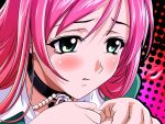  akashiya_moka green_eyes pink_hair rosario+vampire 