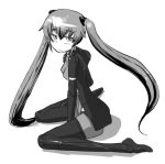  daizan_(mount_position) doll_joints monochrome mount_position strarf twintails 
