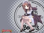  berry&#039;s blush brown_eyes brown_hair dress gothic highres maid_cap maid_headdress shoes thigh-highs thighhighs very_berry 
