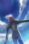  blue_background cloud clouds kratos_aurion male redhead shimabara sky tales_of_(series) tales_of_symphonia 