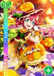  blush character_name dress green_eyes halloween hat kurosawa_ruby love_live!_school_idol_festival love_live!_sunshine!! pink_hair short_hair smile wink 