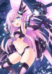  1girl blue_eyes highres kazuneko_(wktk1024) nepgear neptune_(series) open_hand open_mouth purple_hair purple_sister 