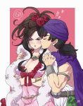  angry arms_crossed blush cleavage deborah dragon_quest dragon_quest_v hero_(dq5) kiss kissing nm_qi tied_hair turban 