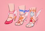  artist_name cardcaptor_sakura feet heart high_heels meyoco original pink_background shoes simple_background star wings 