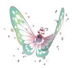  absurdres antennae artist_request blank_eyes bug butterfly butterfree fangs flying gen_1_pokemon gigantamax gigantamax_butterfree highres insect jpeg_artifacts no_humans official_art pokemon pokemon_(creature) pokemon_(game) pokemon_swsh red_eyes simple_background smoke solo white_background wings 