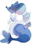  from_behind full_body gen_7_pokemon highres manino_(mofuritaionaka) no_humans open_mouth pokemon pokemon_(creature) primarina simple_background solo star white_background 