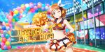  blush cheerleader love_live!_school_idol_festival_all_stars orange_hair red_eyes short_hair smile takami_chika wink 