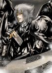  1boy armor holding_card male saint_seiya thanatos_(saint_seiya) white_hair 