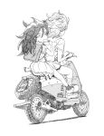  backpack bag black_hair ground_vehicle highres kajino_(aosansai) kuroki_tomoko looking_back motor_vehicle scooter short_hair short_sleeves vehicle watashi_ga_motenai_no_wa_dou_kangaetemo_omaera_ga_warui! yoshida_masaki 