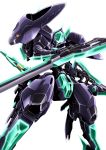  absurdres commentary_request frame_arms gun highres holding holding_weapon hresvelgr_(frame_arms) kumichou_(ef65-1118-ef81-95) looking_at_viewer mecha robot solo standing sword visor weapon white_background 