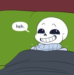  1boy 2021 2d blanket blue_sweater cocothemunchkin comic comic_sans couch digital_media english_text highres indoors male male_focus male_only sans_(undertale) segmented_comic sequential solo solo_focus speech_bubble sweater text undertale utdr_(toby_fox) 