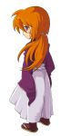  hakama himura_kenshin japanese_clothes looking_back redhead rurouni_kenshin scar 