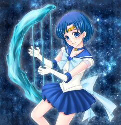  back_bow bishoujo_senshi_sailor_moon bishoujo_senshi_sailor_moon_supers blue_choker blue_eyes blue_hair blue_sailor_collar blue_skirt bluechocomint bow brooch choker earrings elbow_gloves gloves heart heart_brooch jewelry mercury_harp mizuno_ami sailor_collar sailor_mercury sailor_senshi_uniform short_hair skirt star_(symbol) star_choker super_sailor_mercury white_gloves 