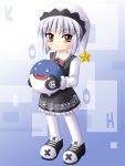  chibi dolfini dress gloves hat kooh lowres music pangya pantyhose red_eyes socks star stars white_hair 