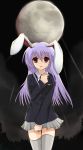  bad_id bunny_ears kino_(alones) long_hair moon purple_hair rabbit_ears reisen_udongein_inaba skirt socks thighhighs touhou 