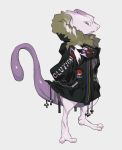  arms_behind_back black_coat closed_mouth clothed_pokemon clothes_writing coat cross drawstring frown full_body fur-trimmed_coat fur-trimmed_hood fur_trim gen_1_pokemon hood hood_down hooded_coat long_sleeves looking_at_viewer mewtwo newo_(shinra-p) poke_ball_symbol pokemon pokemon_(creature) sanpaku solo standing yellow_eyes 