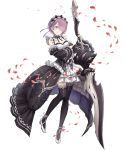  crossover detached_sleeves dress frilled_dress frills frown full_body hair_over_one_eye hairband holding holding_weapon ji_no looking_at_viewer official_art petals pink_hair polearm ram_(re:zero) re:zero_kara_hajimeru_isekai_seikatsu red_eyes showgirl_skirt sinoalice solo thigh-highs transparent_background weapon wide_sleeves 