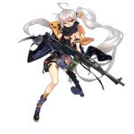  1girl ahoge belt_boots blue_legwear boots commentary cross-laced_footwear full_body girls_frontline gun hair_between_eyes holding holding_gun holding_weapon holster jacket kneehighs lace-up_boots long_hair machine_gun mismatched_footwear mismatched_legwear no_sense_of_shame official_art one_eye_closed open_clothes open_jacket parted_lips pkp_(girls_frontline) pkp_pecheneg shadow side_ponytail silver_hair single_kneehigh single_thighhigh solo standing standing_on_one_leg striped striped_legwear thick_eyebrows thigh-highs thigh_holster torn_clothes torn_jacket transparent_background trigger_discipline tsurime vertical-striped_legwear vertical_stripes very_long_hair weapon yellow_eyes yellow_legwear 