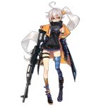  1girl ahoge argyle argyle_legwear bangs belt_boots black_gloves blue_legwear boots commentary covered_mouth cross-laced_footwear full_body girls_frontline gloves gun hair_between_eyes holding holding_gun holding_weapon jacket kneehighs lace-up_boots long_hair looking_at_viewer machine_gun mismatched_footwear mismatched_legwear no_sense_of_shame official_art open_clothes open_jacket pkp_(girls_frontline) pkp_pecheneg shadow side_ponytail silver_hair single_kneehigh single_thighhigh solo striped striped_legwear thigh-highs transparent_background tsurime vertical-striped_legwear vertical_stripes very_long_hair watermark weapon web_address yellow_eyes yellow_legwear 