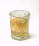  alcohol artist_name cup dated drink drinking_glass no_humans original signature simple_background still_life tamura_yuki traditional_media watercolor_(medium) white_background 