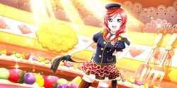  blush dress gloves love_live!_school_idol_festival_all_stars nishikino_maki redhead short_hair smile violet_eyes 