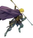  1boy armor armored_boots belt blonde_hair boots cape fire_emblem fire_emblem:_the_binding_blade fire_emblem_heroes full_body highres official_art open_mouth perceval_(fire_emblem) polearm solo spear sword teeth transparent_background violet_eyes weapon yura_(ub4u) 